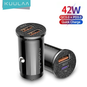 KUULAA 42W Dual Ports PD + QC USB Fast Charging Car Charger Black KUULAA 42W Dual Ports PD + QC USB Fast Charging Car Charger Black
