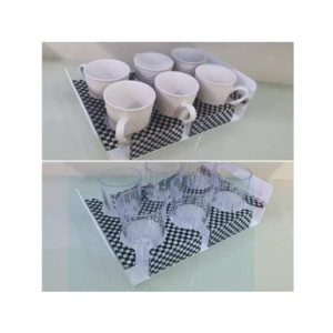 Easy Shop Acrylic Cups and Glass Holder Tray