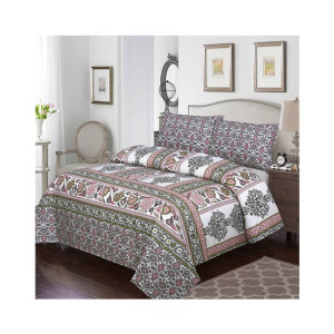 Al-Fatah Double Bedsheet With Pillow Covers Multicolor Al-Fatah Double Bedsheet With Pillow Covers Multicolor