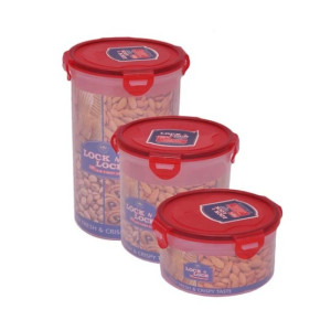 Easy Shop Lock n Lock Airtight Food Container Red - Pack Of 3 Easy Shop Lock n Lock Airtight Food Container Red - Pack Of 3