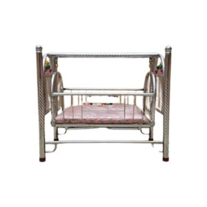 Easy Shop New Born Baby Chrome Swing Cradle with Soft Mattress Bed Easy Shop New Born Baby Chrome Swing Cradle with Soft Mattress Bed