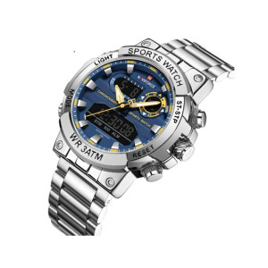 Naviforce Dual Force Watch For Men Silver (NF-9237-8)