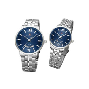 Naviforce Affinity Pair Watch For Couple Silver (NF-9238c-2) Naviforce Affinity Pair Watch For Couple Silver (NF-9238c-2)