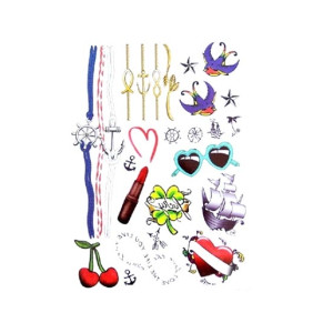 G-Mart Anchor Chain Compass Pattern Temporary Tattoo G-Mart Anchor Chain Compass Pattern Temporary Tattoo