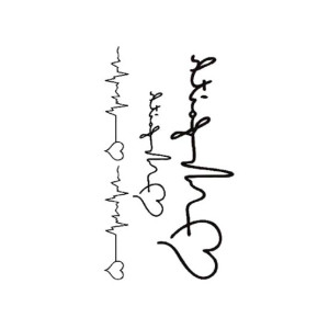 Ferozi Traders Love Electrocardiogram Temporary Tattoo Sticker Ferozi Traders Love Electrocardiogram Temporary Tattoo Sticker