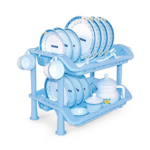 Easy Shop 2 Layer Dish Rack Blue (1412) Easy Shop 2 Layer Dish Rack Blue (1412)