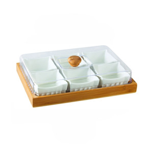 Easy Shop 6 Partition Dry Fruit Tray With Acrylic Cover Easy Shop 6 Partition Dry Fruit Tray With Acrylic Cover