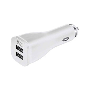 Gear Link Dual Port USB Car Charger with Type-C Cable White