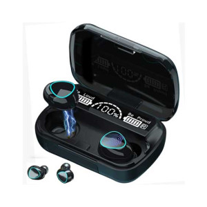 Marwa Collection M10 Wireless Digital Display EarBuds with Free Pubg Gloves