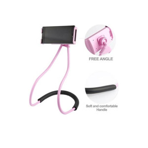 M.Mart Hang Neck Phone Holder Mobile Stand - Pink M.Mart Hang Neck Phone Holder Mobile Stand - Pink