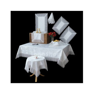 Maguari Jacquard Embroidery Lace Table Mats - Pack Of 10 Maguari Jacquard Embroidery Lace Table Mats - Pack Of 10