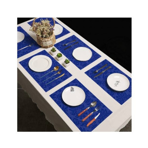 Maguari Luxurious Jacquard 6 Person Dining Table Mats Blue Maguari Luxurious Jacquard 6 Person Dining Table Mats Blue