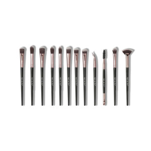 Muicin Rose Gold and Black Eye Brushes Set - 12 Pieces Muicin Rose Gold and Black Eye Brushes Set - 12 Pieces