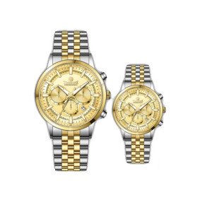 Timezone Navitimer Diver Watch For Men Two Tone Golden (TZ-1323L)-Gold Timezone Navitimer Diver Watch For Men Two Tone Golden (TZ-1323L)-Gold