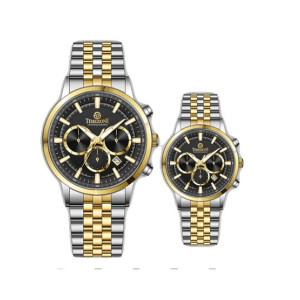 Timezone Navitimer Diver Watch For Men Two Tone Golden (TZ-1323L)-Black Timezone Navitimer Diver Watch For Men Two Tone Golden (TZ-1323L)-Black