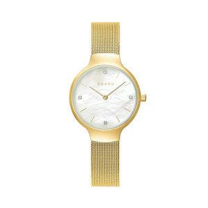 Obaku Vikke Watch For Women Gold (V241LXGWMG)