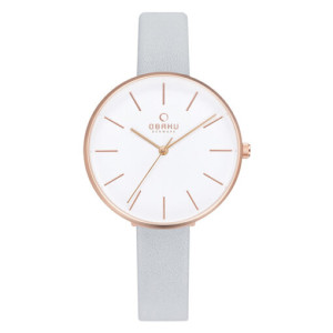 Obaku Leather Watch For Women Light Blue (V211LXVIRL)