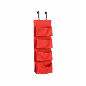 Premier Home Over Door Red 4 Tier Hanging Organiser (1901119)