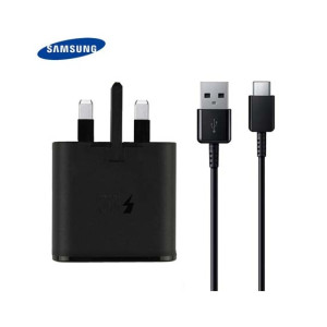 Samsung Fast Charging 3 Pin Wall Charger With Cable Black Samsung Fast Charging 3 Pin Wall Charger With Cable Black