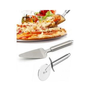 sooperdotpk Pie Pizza Server With Cutter Wheel sooperdotpk Pie Pizza Server With Cutter Wheel