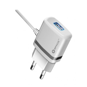 Space Micro USB Cable Wall Charger For iPhone White (WC-105)