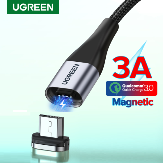 iShopping - UGREEN Magnetic 3A Type-Micro Fast Charging Cable 1M Black