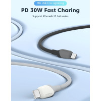 KUULAA 30W MFI Certified PD Type-C to Lightning Fast Charging Cable Black 1M