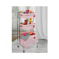 Easy Shop 3 Floor Movable Shelf Trolley