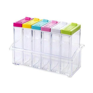 Muzamil Store Kitchen Spice Jar Storage Boxes - 6Pcs