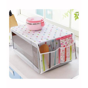 Muzamil Store Microwave Dust Cover with Double Pockets