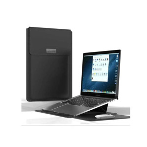 Muzamil Store PU Leather Sleeve with Stand Black For MacBook Air/Pro