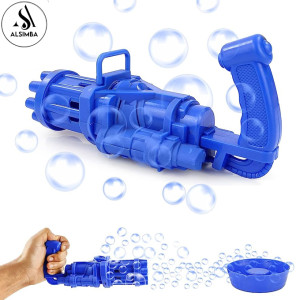 Alsimba Bubble Machine Toy Gun Electric 8‑Hole Blue (AS‑0027)