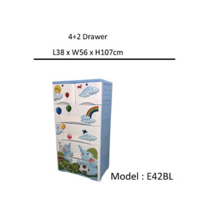 Easy Shop Fiber Blue Elephant Character Dawers Organizer Set