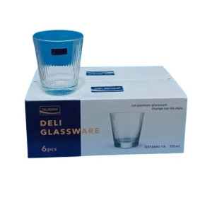 Ctiy Mart Crystal Clear Water Glass Set - Pack Of 6