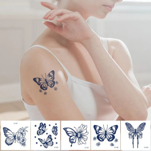 Muzamil Store Love Flower Butterfly Temporary Tattoo