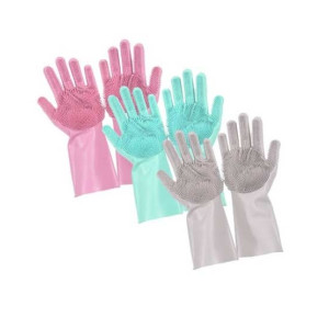 G Mart Magic Reusable Silicone Gloves Multicolor