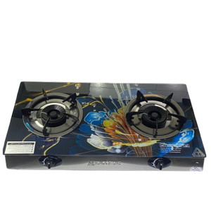 Black Stone Glass Auto Ignition Gas Stove