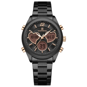 Naviforce Elegant Heart Watch For Women Black (NF-5045-1)