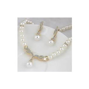 SS Mart Creative Necklace & Earrings Wedding Pearl Jewelry Set
