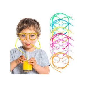 Genshirts Soft Plastic Fun Drinking Reusable Straw Glasses for Kids