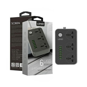 Ldnio 3.4A 6 Ports USB Charger With 3 Universal Socket (SC3604)