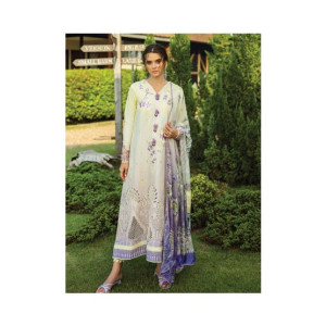 Mushq Solace Embroidered Chikankari Lawn Unstitched 3 Pieces (MSL-2501-Gioia)