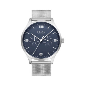 Obaku Ask Cyan Men's Watch Silver (V249GMCLMC)