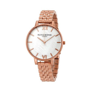 Olivia Burton Mother of Peal Women's Watch Rose Gold (OB16MOP03)