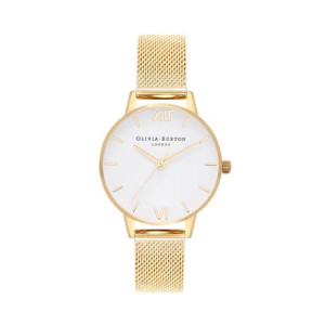 Olivia Burton White Dial Women's Watch Gold (OB16MDW35)