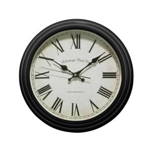 Premier Home Lined Rim Wall Clock Black (2200615)