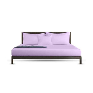 Rainbow Linen Bed Sheet Set Single Size Lilac (Pack Of 3)