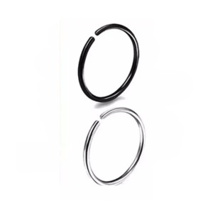 Scenic Accessories  Pack Of 2 Tiny Nose Ring 6mm Silver and Black