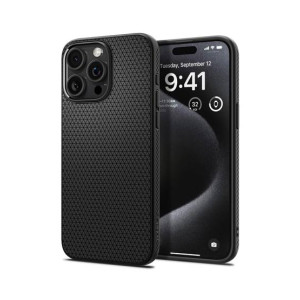 Spigen Liquid Air Matte Black Case For Apple iPhone 15 Pro Max (ACS06562)
