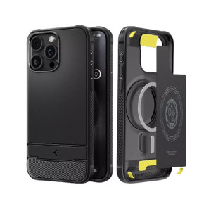 Spigen Rugged Armor Magfit Case For Apple iPhone 15 Pro Max Matte Black (ACS06561)